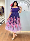 Morvi Chanderi Mix Printed Long Western Dress Suppliers In India